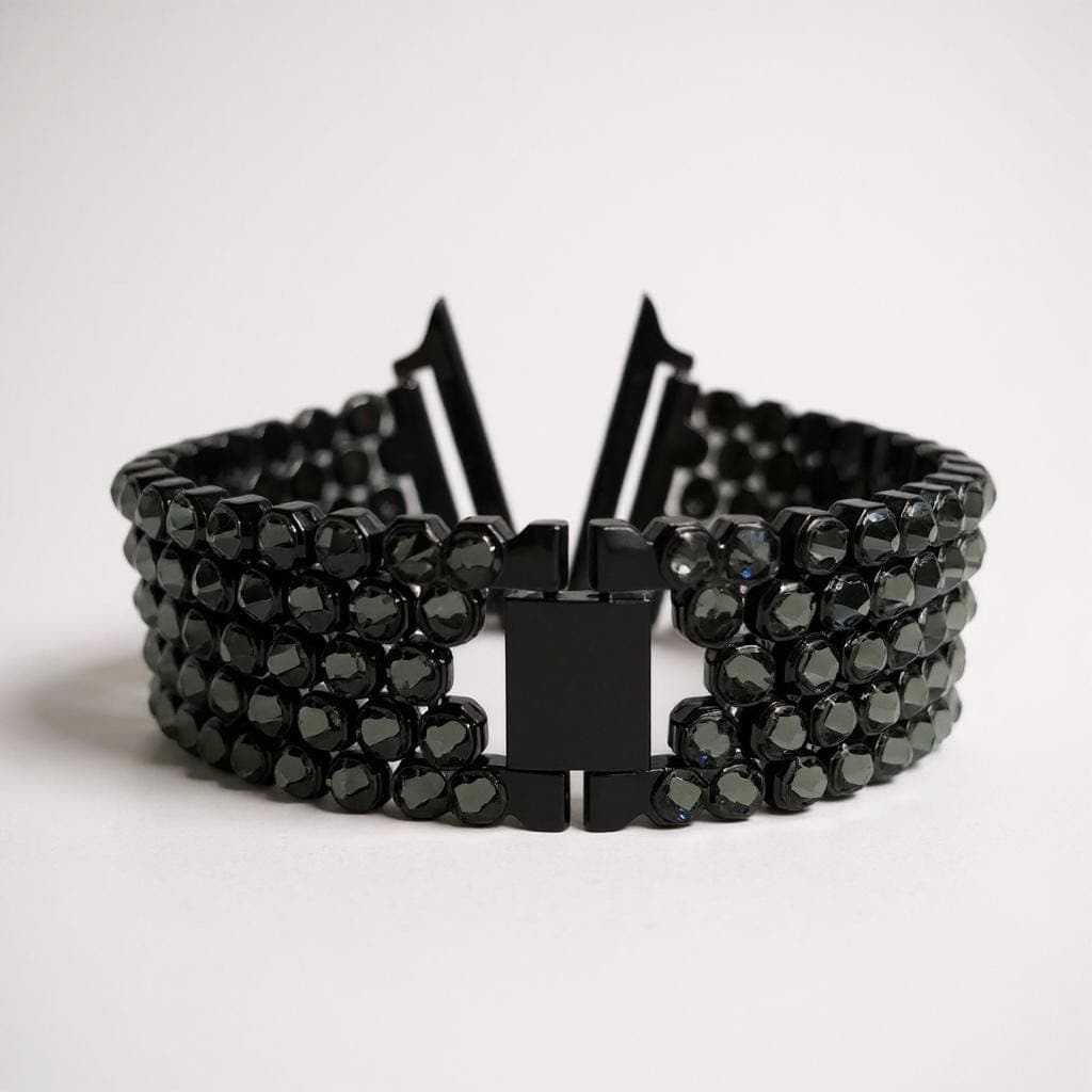 Black diamond crystal Apple watch band
