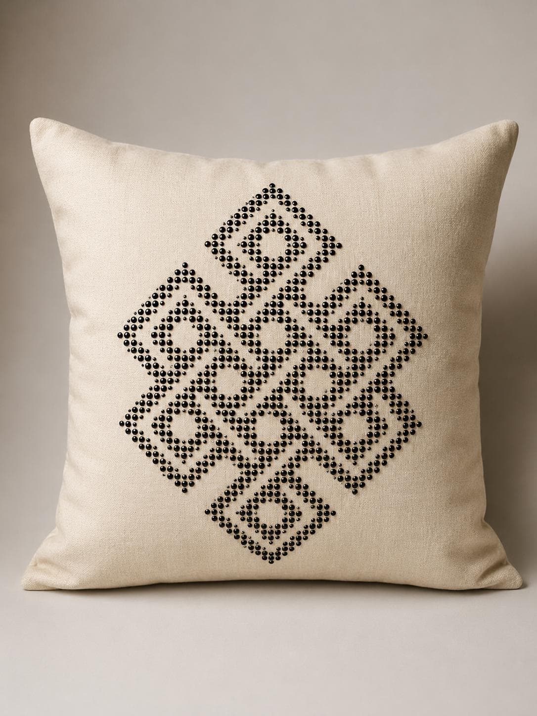 Decorative rhinestones throw pillow cover handmade