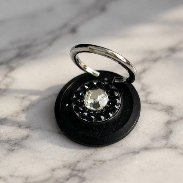 Crystal phone ring holder