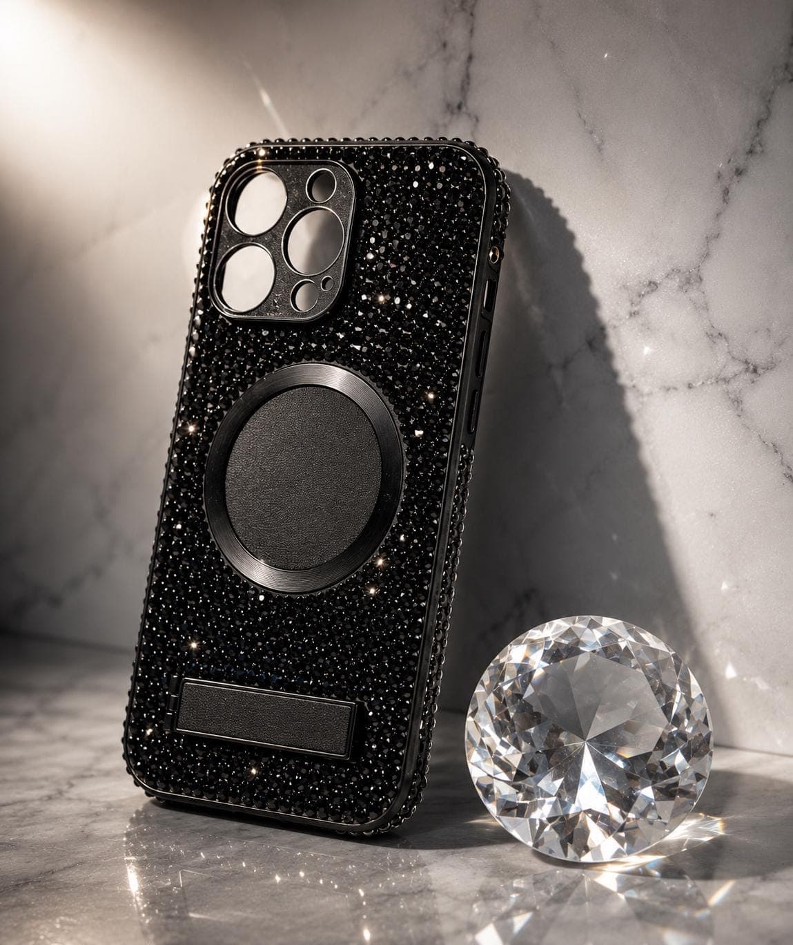 Austrian crystals MagSafe iPhone case premium with kickstand