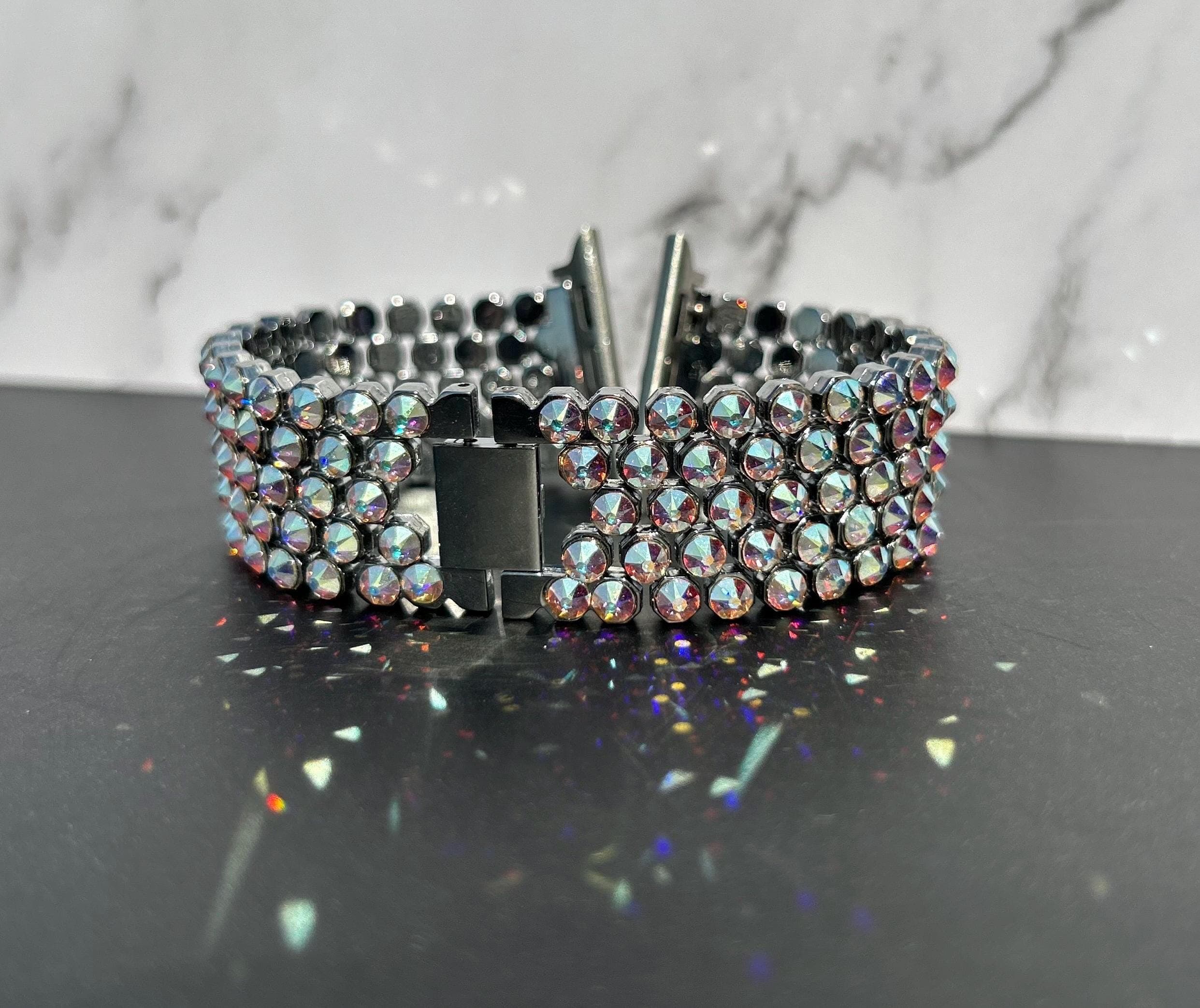 Luxury silver Apple watch band