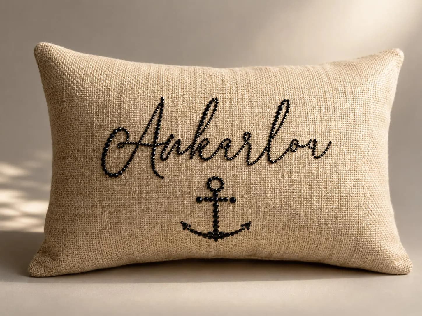 Personalized linen throw pillow cover