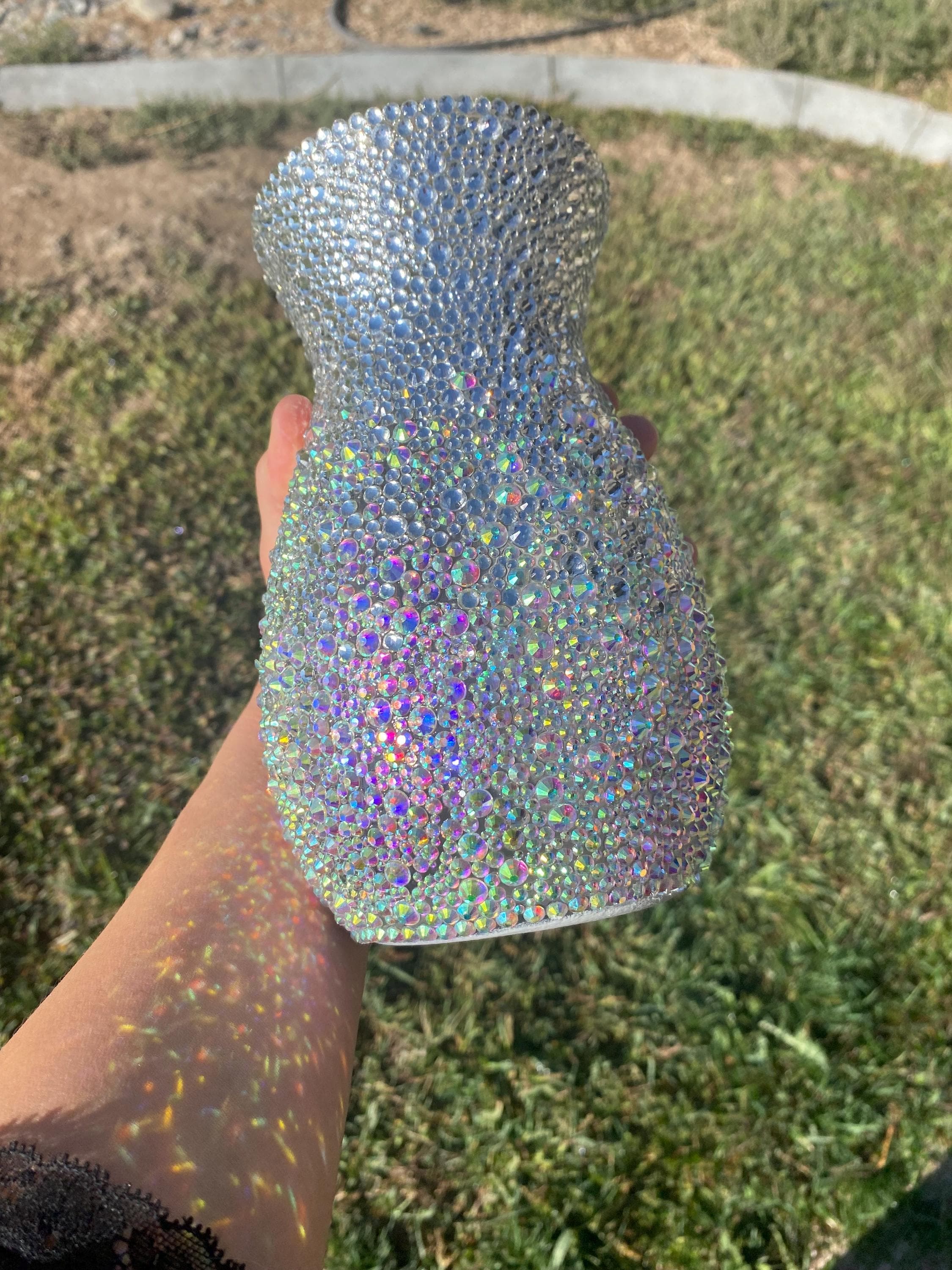 Handmade crystal rhinestone vase