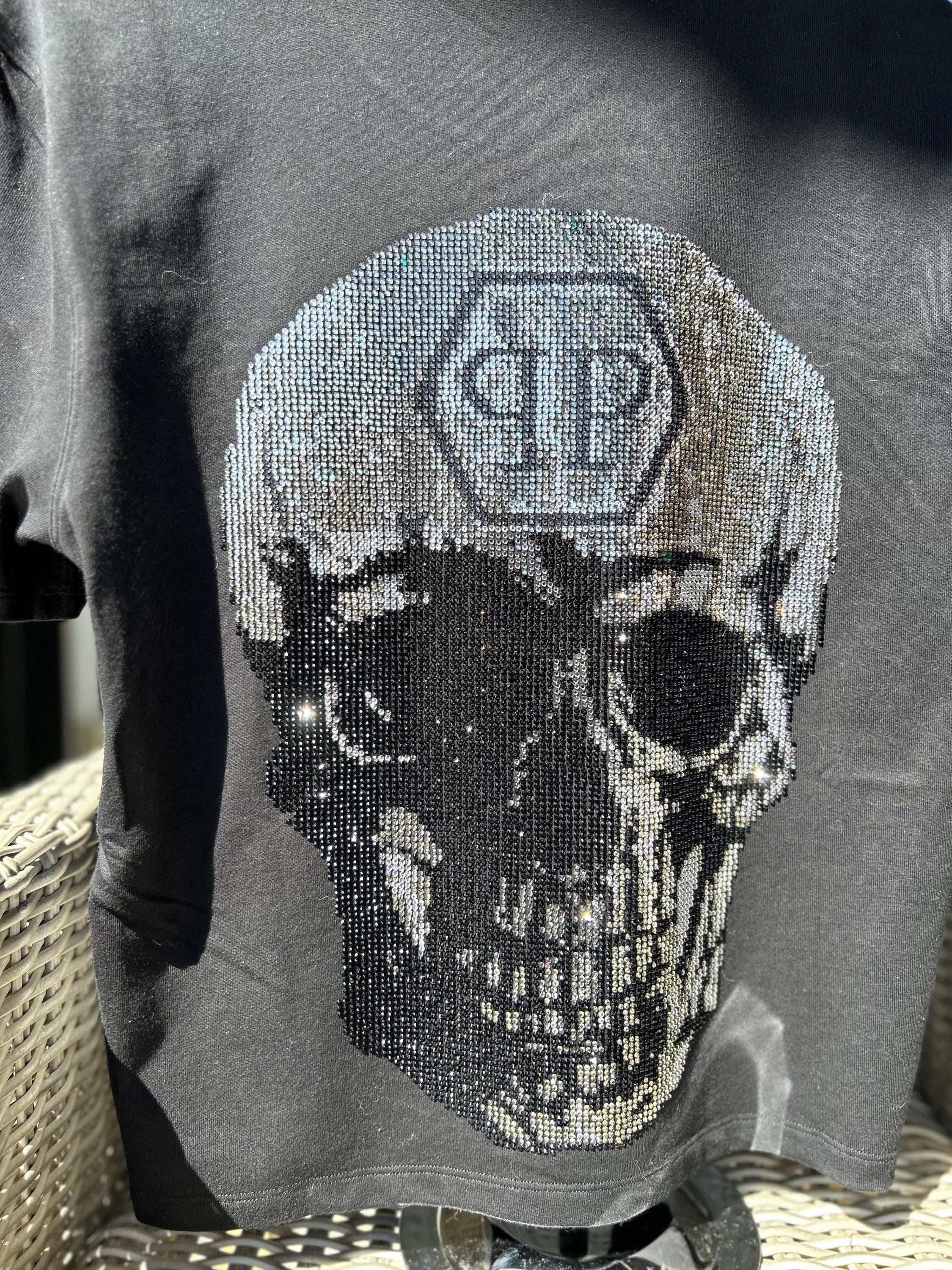 Gothic skull, bling t-shirt