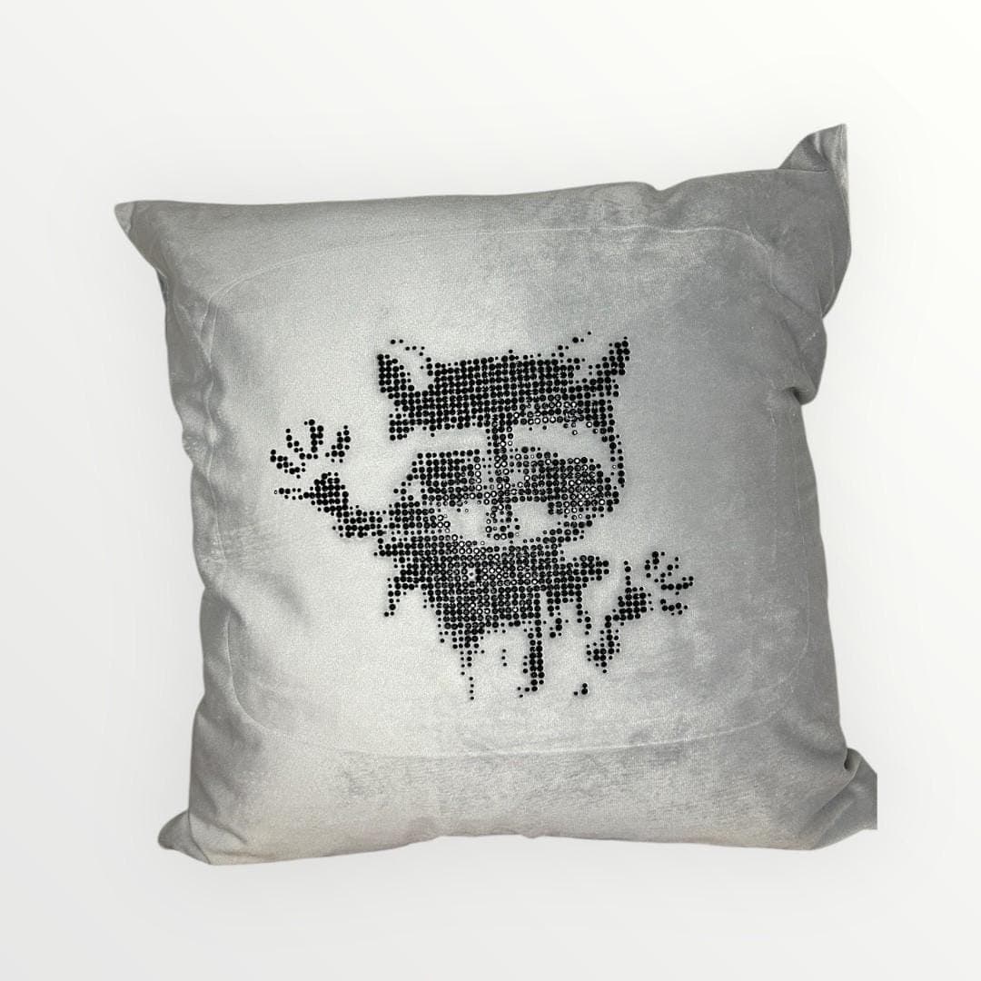 Raccoon velvet pillow cover
