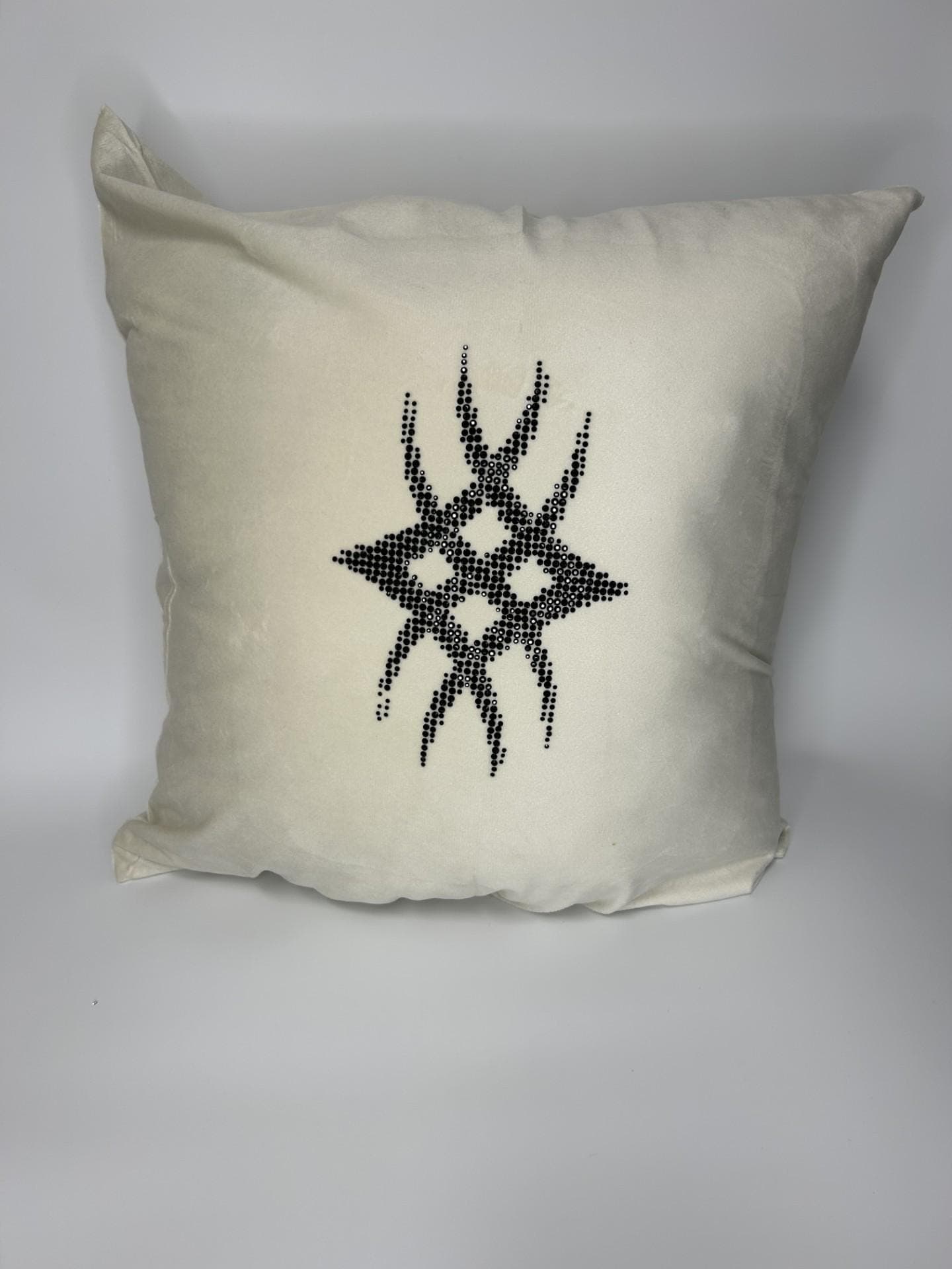 Decorative rhinestones throw pillow cover handmade abstract pattern