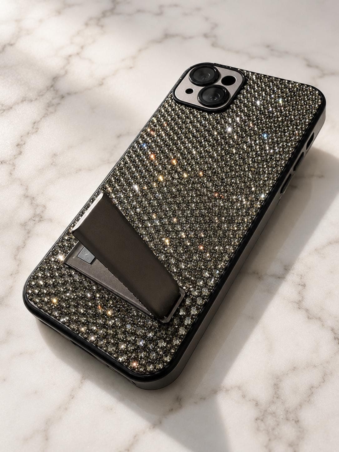 Black diamond crystal iPhone case