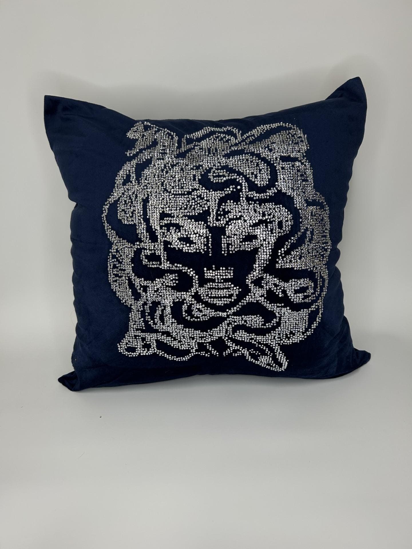 Decorative rhinestones throw pillow cover handmade Medusa