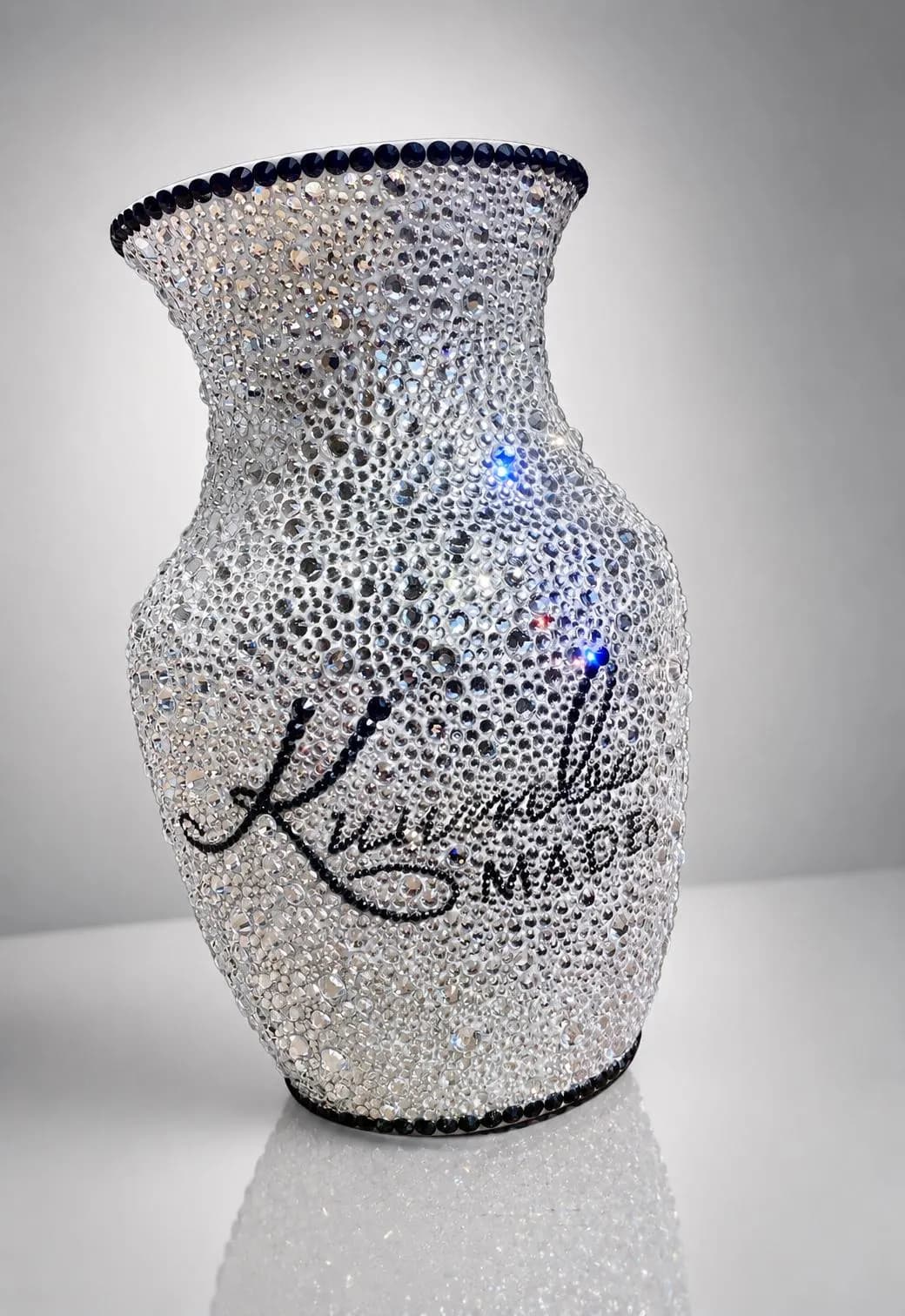 Floral vase, embellished crystal vase