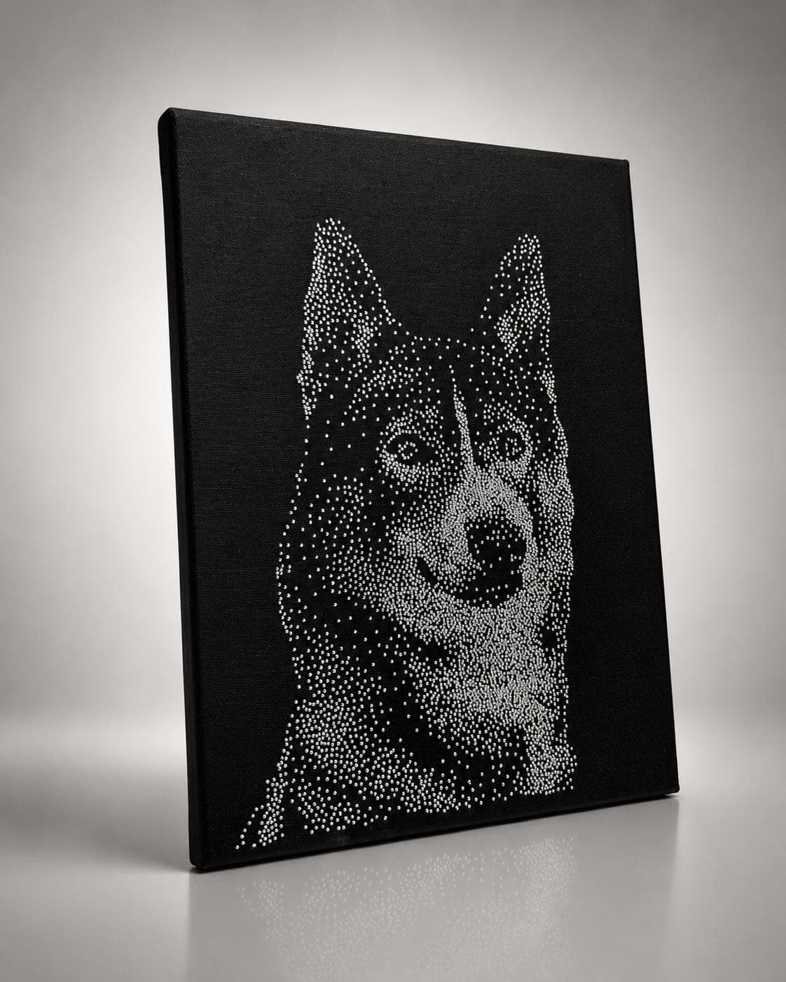 Custom rhinestone pet portrait