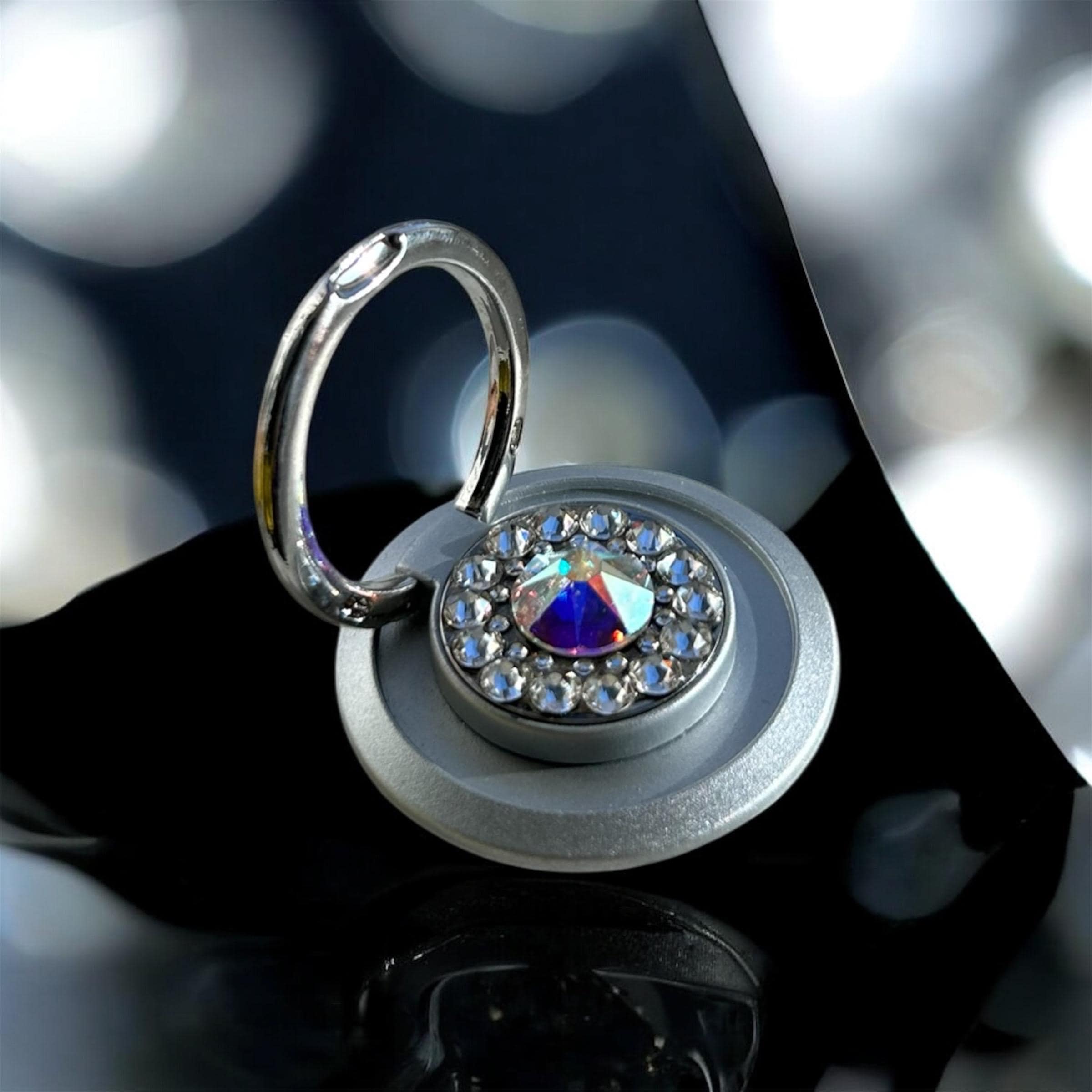 Crystal phone ring holder