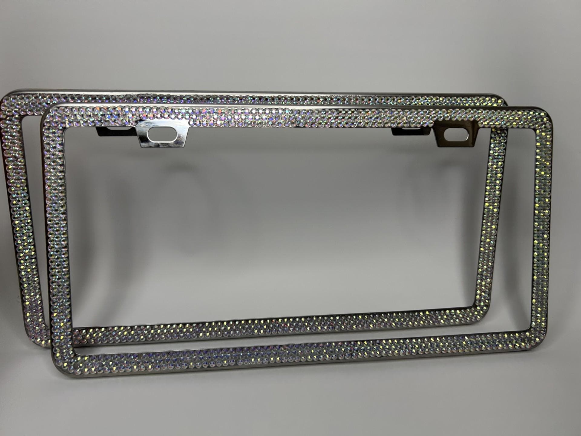 Sparkling rhinestone license plate frame, crystal AB