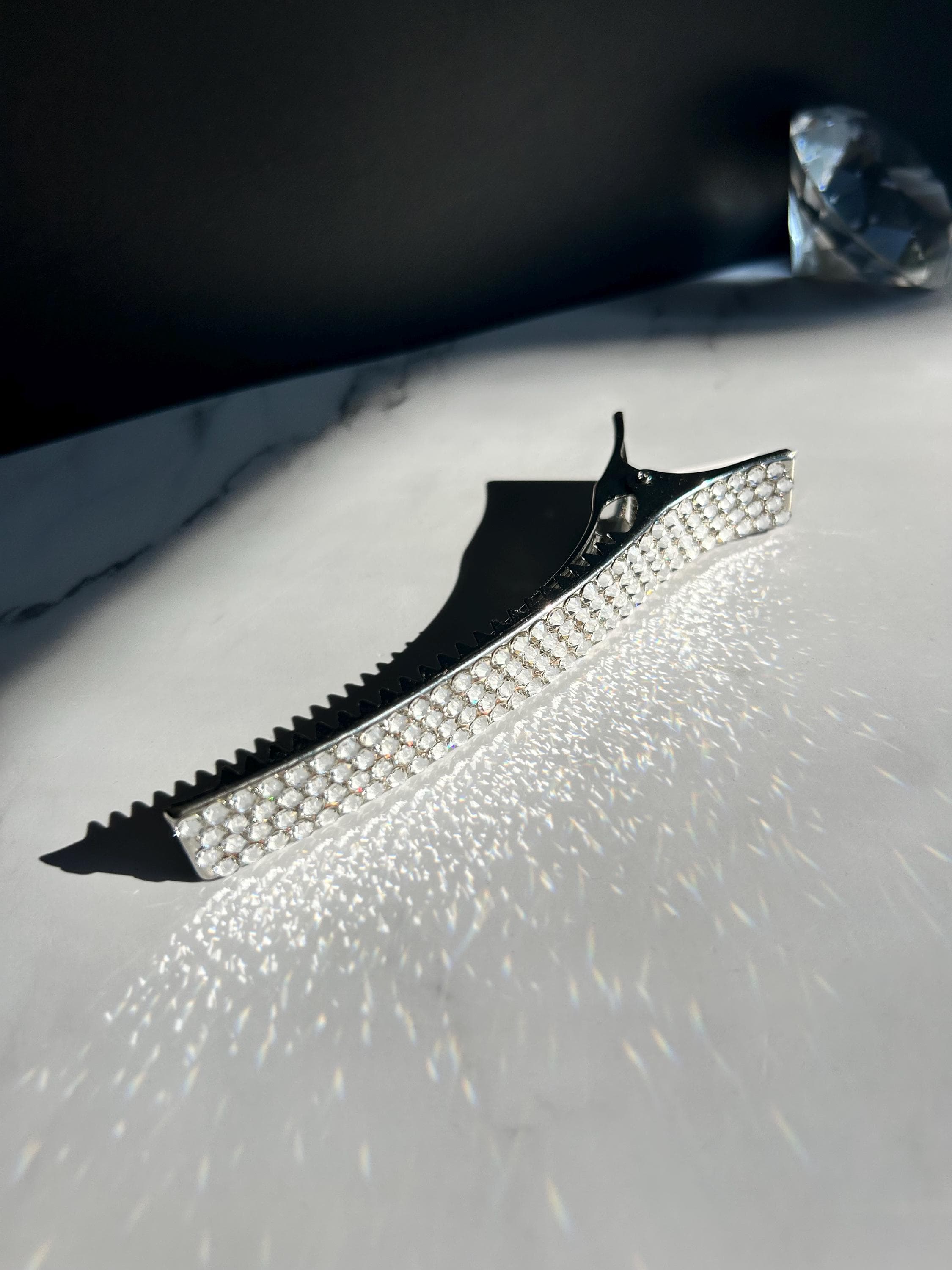 Handmade crystal barrette