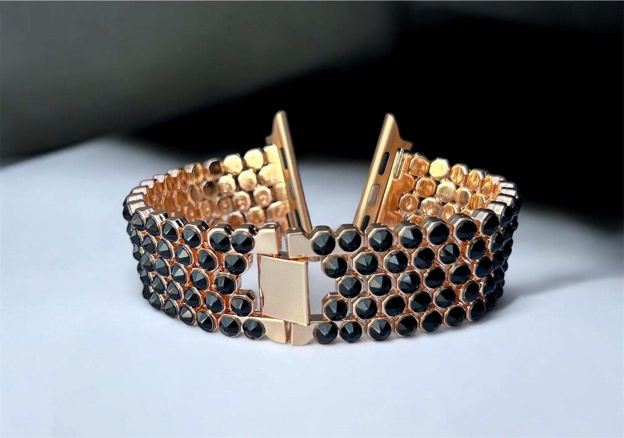 Luxury black highest quality Austrian crystal Apple watch band